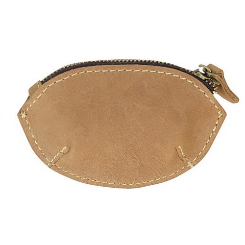 Full Grain Leather Shell Shape Coin Holder B202.BRN