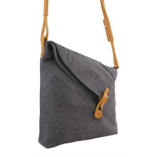 Casual Style Cotton Canvas CrossBody Shoulder Bag C45.GRY