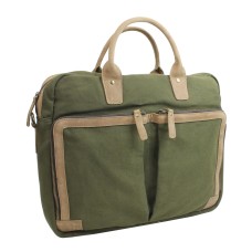 Casual Style Cotton Canvas Large Messenger Laptop Bag C47.Green