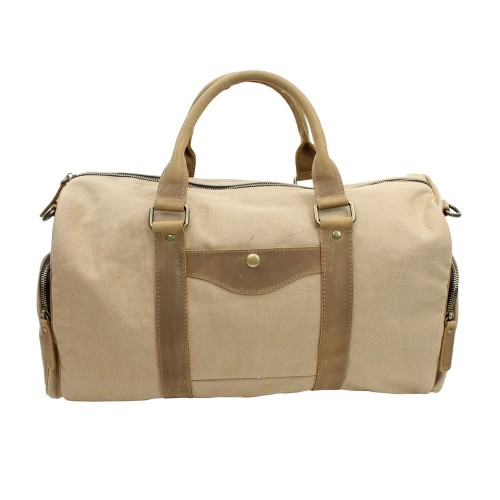 Classic Small Canvas Carry On Duffle Bag CD01. Khaki