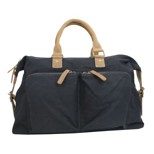 Classic Canvas Over Night Travel Bag CD02.Black