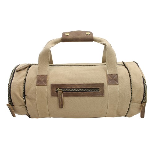 Classic Small Canvas Carry On Duffle Bag CD03. Khaki