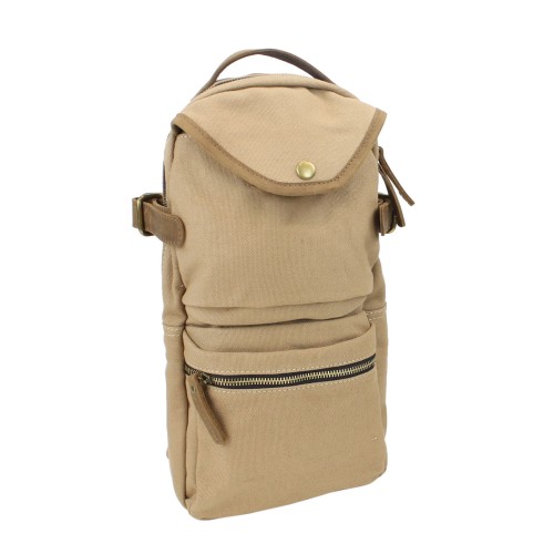 Slim Long Shape Cotton Canvas Backpack CK06.Khaki