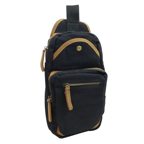 Cotton Canvas Travel Chest Pack CK85.Black