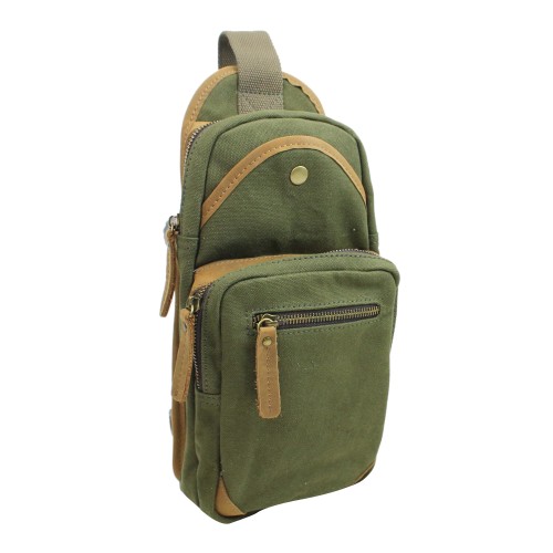 Cotton Canvas Travel Chest Pack CK85.Green