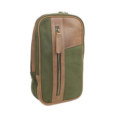 Dual Compartments Cotton Canvas Travel Chest Pack CK86.Green