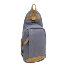 Cotton Canvas Chest Pack Travel Bag CK87.Blue Grey