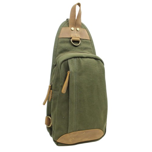 Cotton Canvas Chest Pack Travel Bag CK87.Green