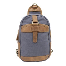 Cotton Canvas Chest Pack Travel Bag CK88.Blue Grey