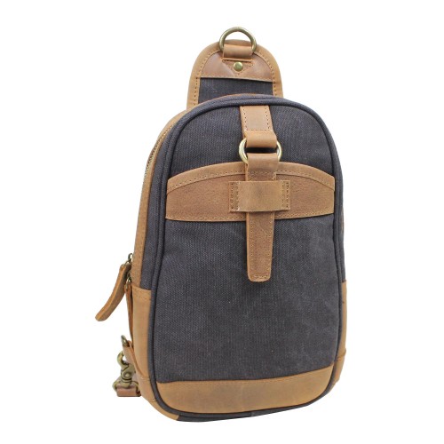 Cotton Canvas Chest Pack Travel Bag CK88.Grey