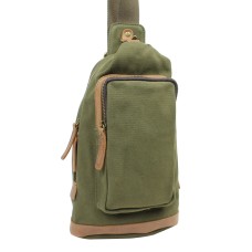 Cotton Canvas Chest Pack Travel Bag CK89.Green