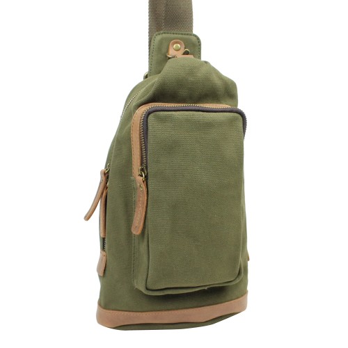 Cotton Canvas Chest Pack Travel Bag CK89.Green