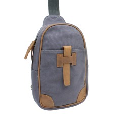 Cotton Canvas Chest Pack Travel Bag CK90.Blue Grey