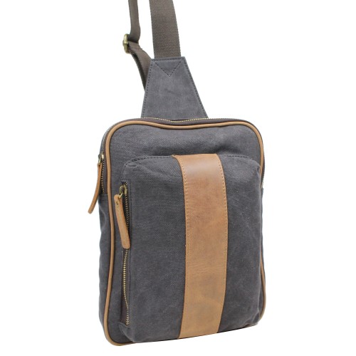 Cotton Canvas Chest Pack Travel Bag CK91.Grey