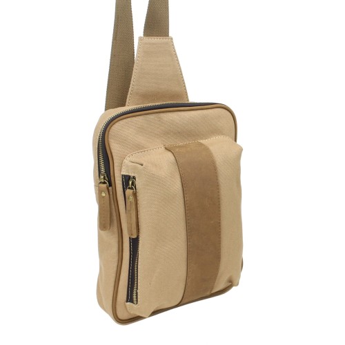 Cotton Canvas Chest Pack Travel Bag CK91.Khaki