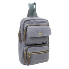 Cotton Canvas Chest Pack Travel Bag CK94.Blue Grey