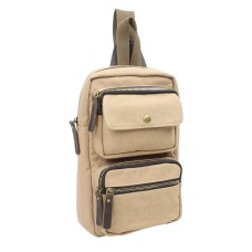 Cotton Canvas Chest Pack Travel Bag CK94.Khaki