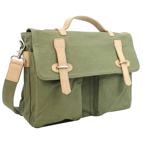 Casual Style Canvas Laptop Messenger Bag CM03.GRN