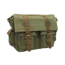 Classic Canvas Messenger Bag CM09. Green