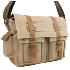 Classic Canvas Messenger Bag CM09. Khaki