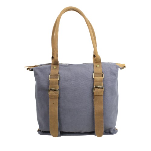 Classic Canvas Shoulder Messenger Bag CM11.Blue Grey