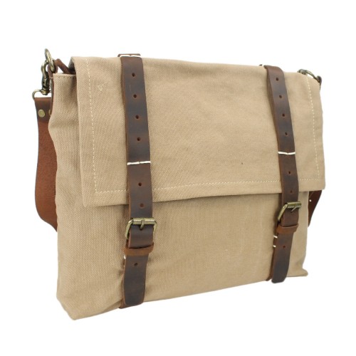 Casual Style Slim Canvas Messenger Bag CM16.Khaki