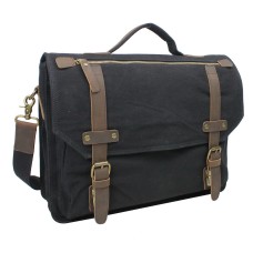 Classic Canvas Laptop Messenger Bag CM18.Black