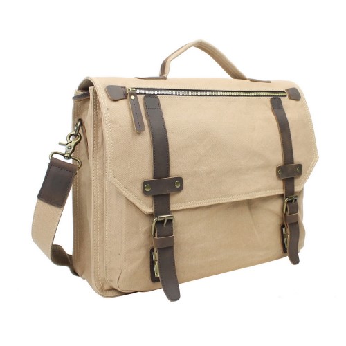 Classic Canvas Laptop Messenger Bag CM18.Khaki