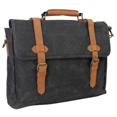 Vintage Cotton Wax Canvas Laptop Messenger Bag CM20.GRY