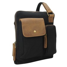 Vintage Cotton Canvas Shoulder Bag CS08.BLK