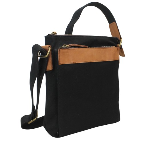 Vintage Cotton Canvas Shoulder Bag CS10.BLK