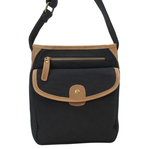 Vintage Cotton Canvas Shoulder Bag CS12.BLK