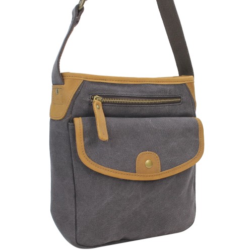 Vintage Cotton Canvas Shoulder Bag CS12.GRY