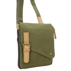 Vintage Cotton Canvas Small Shoulder Bag CS15.GRN