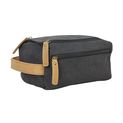 Cotton Canvas Travel Toiletry Bag CT02.GRY