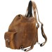 Spacious Oil Tanned Cowhide Leather Backpack L26.Vintage Brown