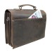 Shrek Style Cowhide Leather Portfolio Briefcase L45.Vintage Brown