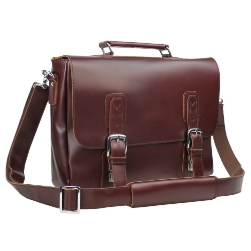 Full Grain Leather Laptop Bag with Clasp Lock L55.WR