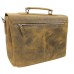 Full Grain Leather Laptop Bag with Clasp Lock L55.Vintage Brown