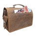 Cowhide Leather Heavy Duty Business Attach Travel Camera Bag L57.Vintage Brown