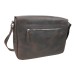 Full Grain Cowhide Leather Casual Messenger Bag L60.Vintage Brown