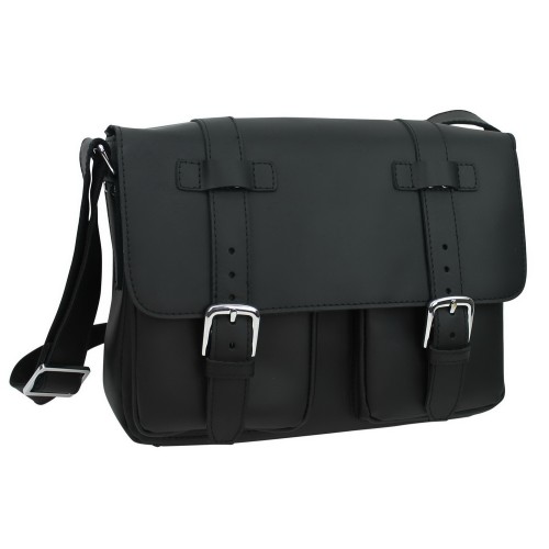 Full Grain Leather Casual Messenger Bag L73.Black