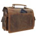 Full Grain Leather Small Briefcase Laptop Bag LB44.VB