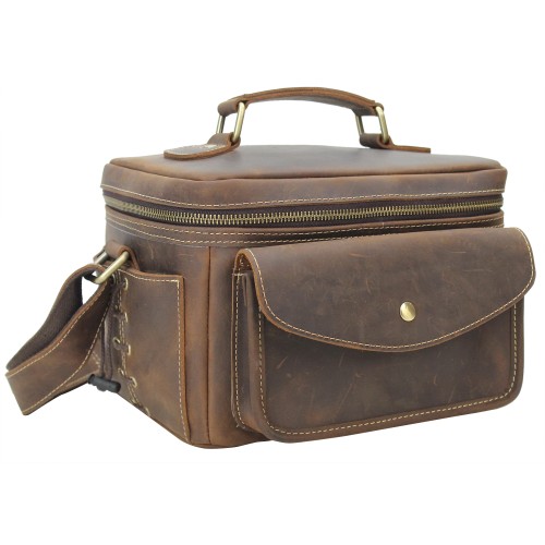 Full Grain Leather Vintage Camera Bag LC03.VB