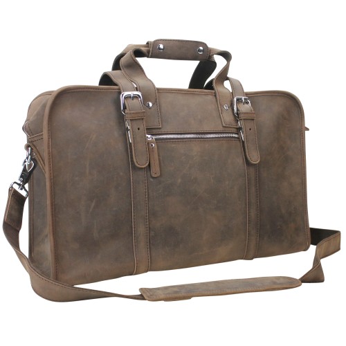 Full Grain Leather Medium Overnight Duffle Bag LD10.DS