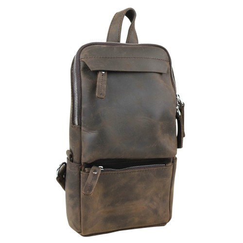 Full Grain Leather Long Shape Chest Pack LK22.DS