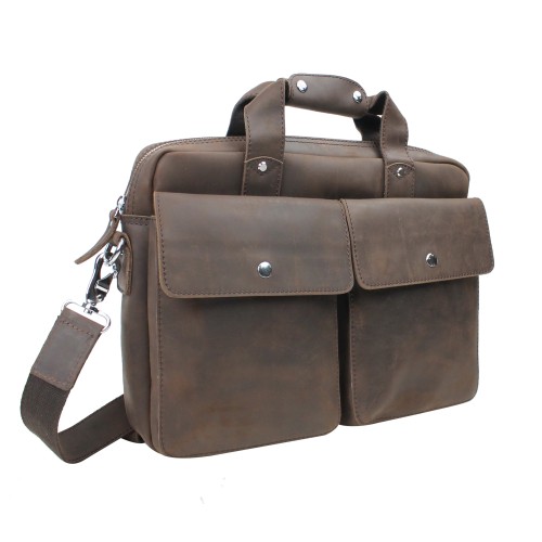 Cowhide Leather Slim Messenger Bag LM18.Distress