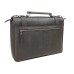 Classic Full Grain Leather Click Latch Messenger Laptop Bag LM25.Dark Brown