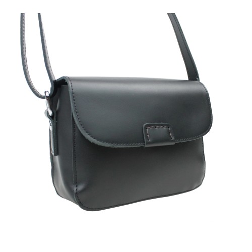 Classic Unique Full Grain Leather Shoulder Bag LS50.Black