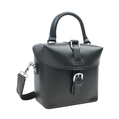 Full Grain Leather Shoulder Bag LS52.BLK